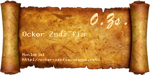 Ocker Zsófia névjegykártya